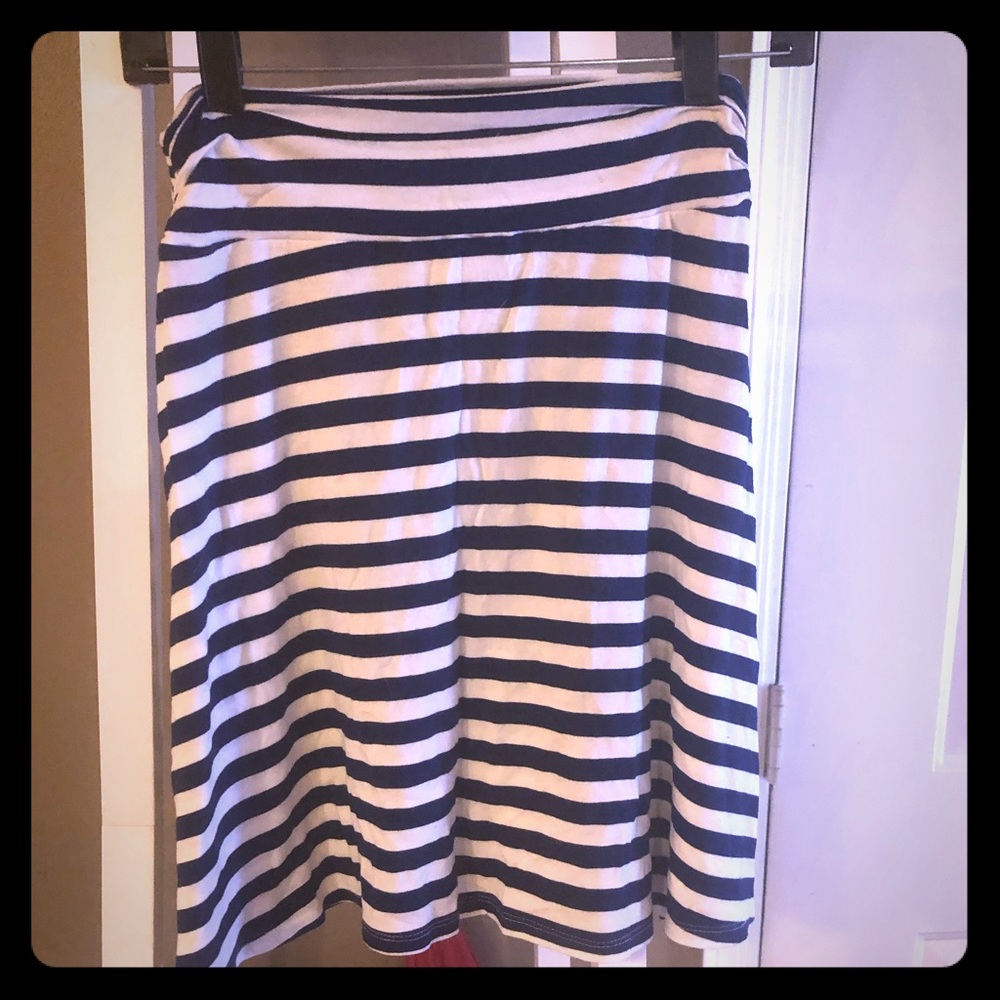 Merona Blue and White Striped Swing Skirt